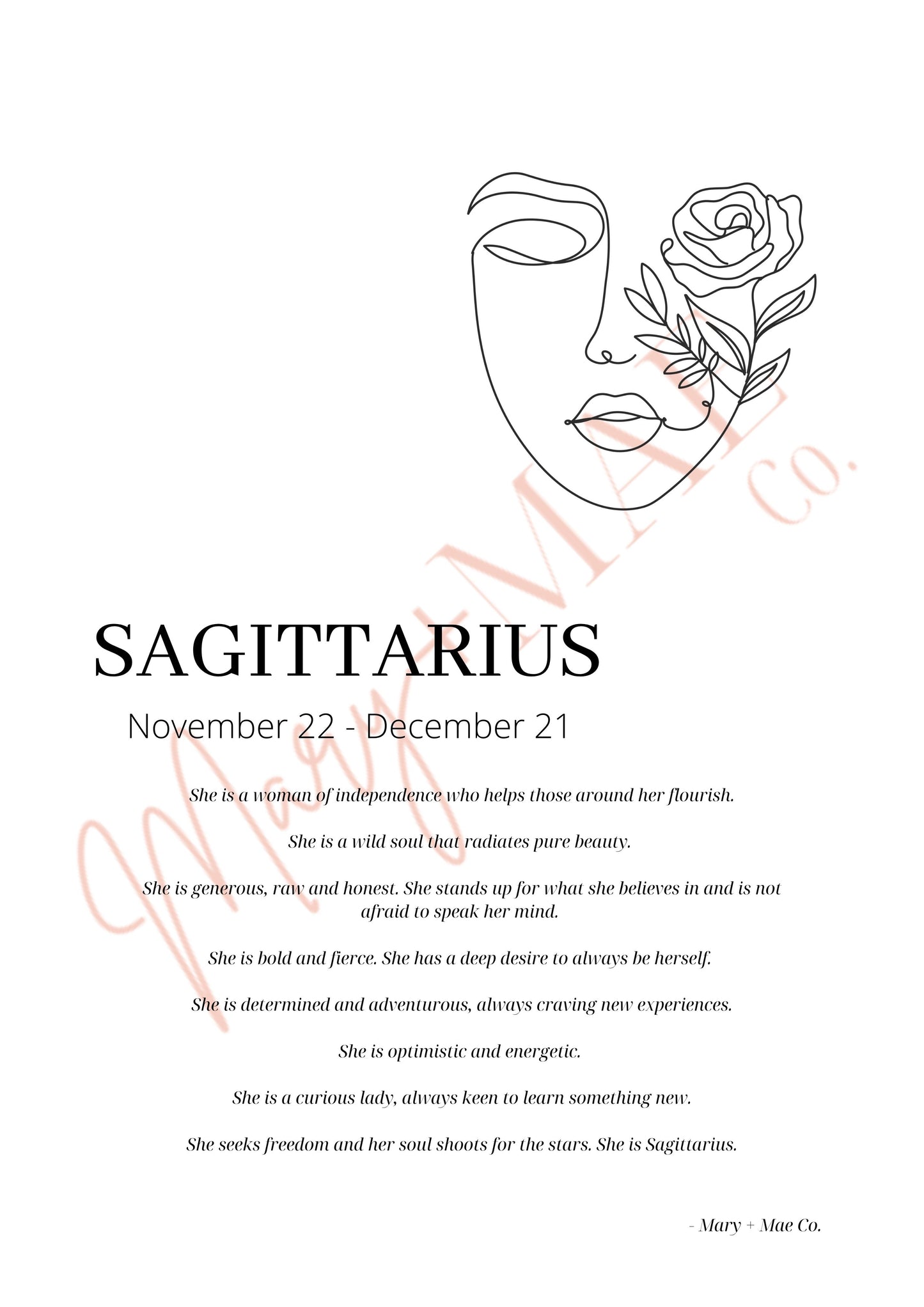 She is Sagittarius Print