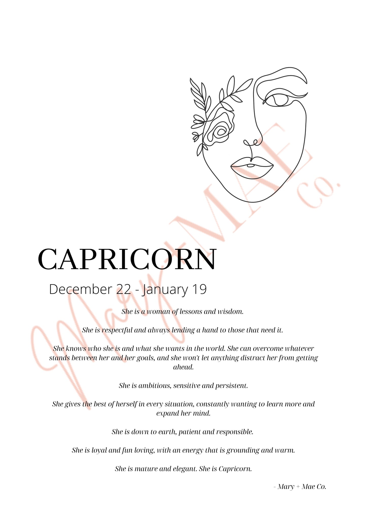 She is Capricorn Print