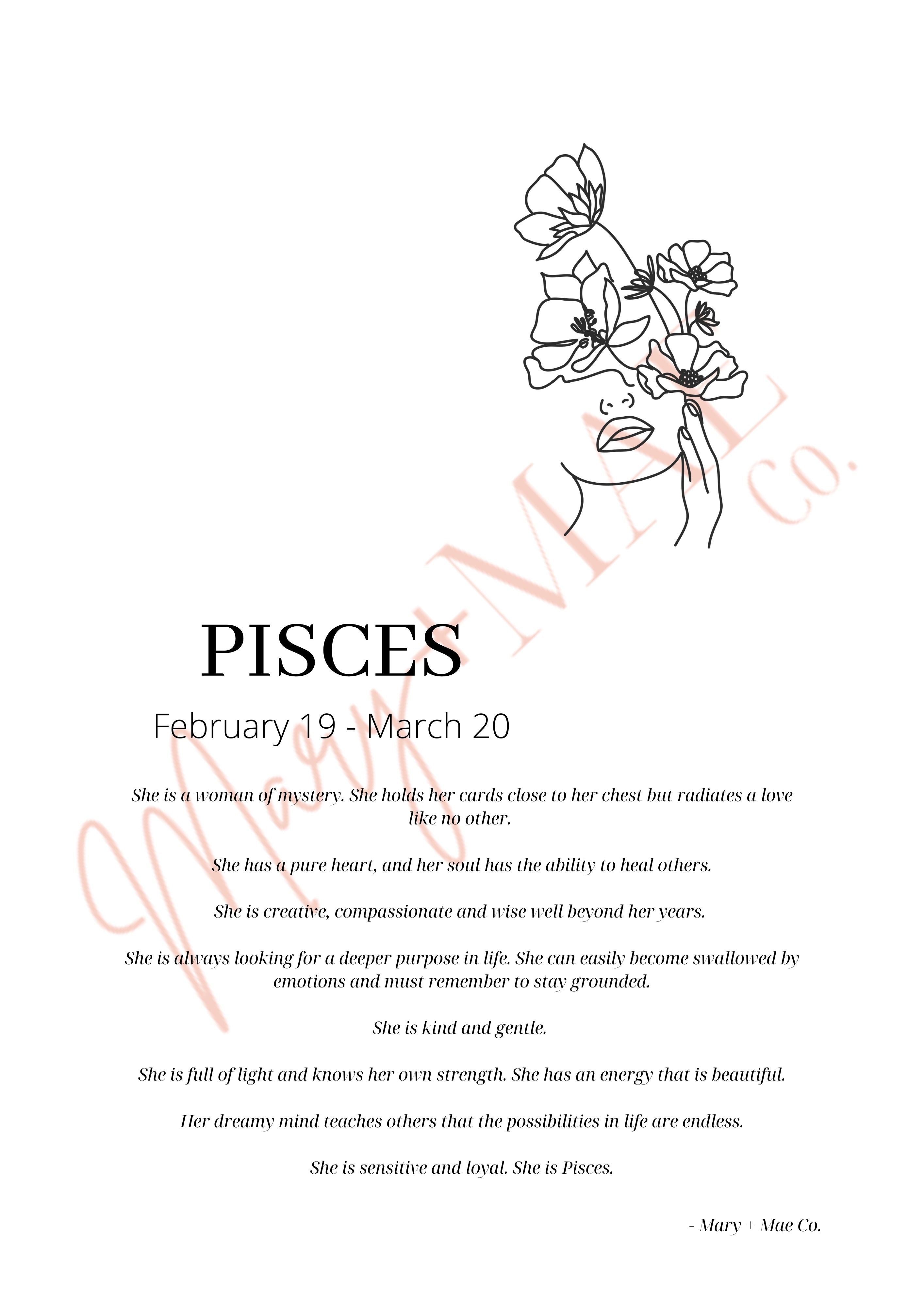 She is Pisces Print