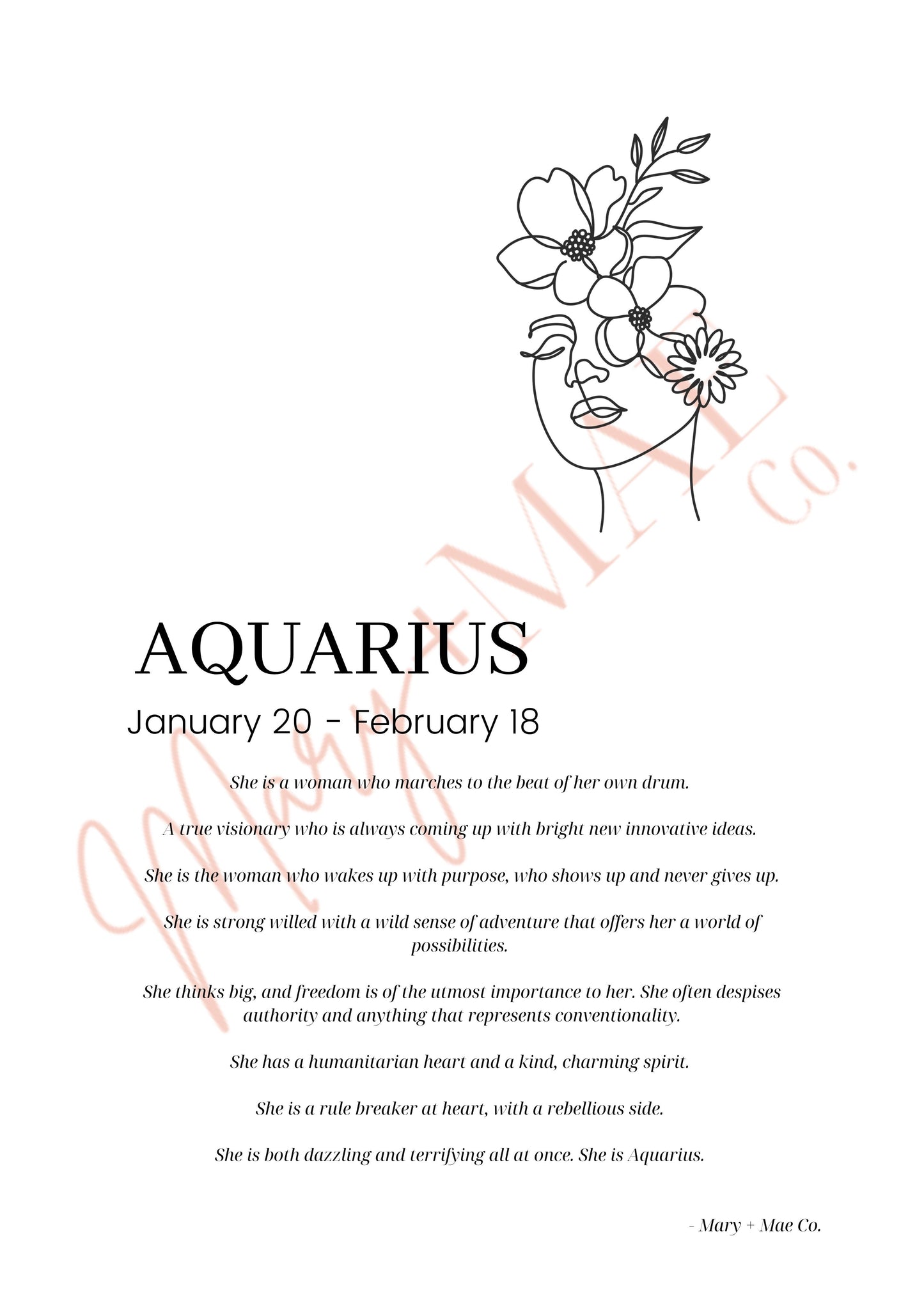 She is Aquarius Print